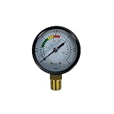 well2wellness® Pool Manometer Wasser Druckmesser mit seitlichem Anschluss (unten) 1/4 Zoll 0-3 bar...