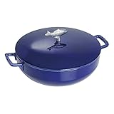 STAUB Fisch Cocotte 28 cm, Gusseisen, Induktionsgeeignet, Dunkelblau, 35.5 x 29 x 15.5 cm