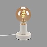 BRILONER - Nachttischlampe Retro mit Kabelschalter, E27 Fassung, max. 10 Watt, Tischlampe vintage,...