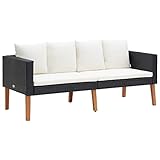 vidaXL Gartensofa 2-Sitzer mit Auflagen Zweisitzer Sofa Lounge Gartenbank Gartenmöbel Sitzgruppe...