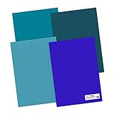 itenga Tonpapier 24 Blatt DIN A4 130 g/qm Blautöne - Farbmix - 4 Farben je 6 Blatt Tonpapier...