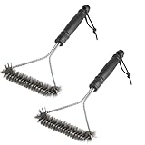 2 STK Grillbürste für Grillrost Bürste, Grill Bürste, 30cm Edelstahl Grill Reinigungsbürste,...