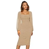 Odizli Abendkleider Elegant für Hochzeit Damen Mesh Langarm Sexy Enges Bodycon Etuikleid Midikleid...