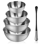 ADERTOS 4 Stk Rührschüssel 2.5/1.8/1.2/0.7L Edelstahlschüsseln Küchenschüssel Edelstahl...