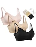 HOFISH Damen 3pack voller fehlschlag seamless stillen schwangerschaft bras bralette mit extra-bra...