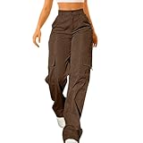 szvbofueck Cargohose Damen Baggy - Wanderhose Hohe Taille Trekkinghose Elastischer Jogginghose...