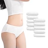 Einweg Unterhosen Damen, 10 Stück Einzeln Verpackt Baumwolle Weiß Unterwäsche Frauen, Slips...
