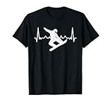 Snowboarden Design mit Herzschlag, Puls EKG und Snowboarder T-Shirt