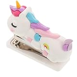 Zerodeko Tragbarer Einhorn Hefter Kleiner mit Robustem Edelstahlgehäuse für Schule Büro und...