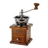 Manuelle Kaffeemühle, Kaffeebohnenmühle Handmühle Retro Stil Gusseisen Handkurbel Holzschublade...