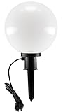 ChiliTec Kugelleuchte Gartenlampe 20cm mit Erdspieß für Aussen IP44 1,5m Kabel E27 Fassung...