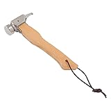 Campinghammer, Holzgriff, Lochkopf, Design, Edelstahl, Multifunktionshammer, einfaches Nagelziehen,...