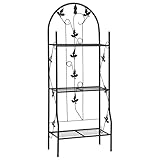 Fasba 3-stufiges Pflanzenregal Schwarz 52 x 28 x 128 cm Eisen, Blumensäule Pflanzensockel für...