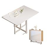 JFOZDM Klappbarer Esstisch, Klapptisch Küche, Esszimmertisch mit Metallbeine, Platzsparend &...