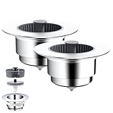 Waschbeckenstöpsel Ø 71-85 mm, 3-in-1 Abflusssieb Küchenspüle mit Stöpsel Funktion, Küchen...