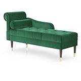 Vesgantti Velvet Chaiselongue, Indoor Lounge Sofa mit linker Armlehne und Lendenkissen, gepolsterte...