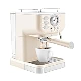 PromiseFly Espressomaschine Cremeweiß 1050W Halbautomatische Espresso Siebträgermaschine...
