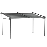 Outsunny Terrassendach Pergola ca. 4x3m Terrassendachung Garten Pavillon Aluminium, Wandmontage,...