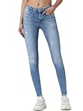 ONLY Damen Onlpower Mid Push Up Sk Dest Dnm Rea935 Jeans, Light Medium Blue Denim, S / 32L