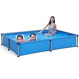 COSTWAY Pool für Kinder, Aufstellpool rechteckig, Swimmingpool, Swimming Pool für Garten, 228 x...