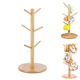 OUDQFCJ 1 PCS Brezelgestell Brezelständer Bambus, großer Brezelbaum, Tassenhalter, Wurstständer...