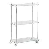 Acryl Rollwagen - 3-Etagen Haushaltsaufbewahrungsregal - Rollender Servierwagen | für Zuhause...