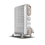 De'Longhi Serie Vento V550918T.WB Elektrischer Ölradiator, Elektroheizung mit geringem...