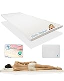 Pyramidenkönig 3cm Viscoelastische Matratzenauflage mit Bezug Milano Härte 2 Visco Auflage Topper...