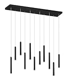 Trio Leuchten LED Pendelleuchte Tubular 321611132, Metall Schwarz matt, inkl. 11x 2.8 Watt LED,...