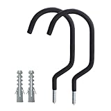 Hohopeti 2 Stück Fahrradwandhalterung aus Stahl Schwerlast Fahrradhaken mit Schrauben Platzsparende...