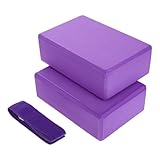 PAMINGONO 3 Stück Yoga Block Set mit Stretchband Leichte Schaumstoffblöcke und Verstellbarer Gurt...