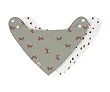 LÄSSIG Baby Lätzchen Halstuch Dreieckstücher Set 2 Stk. Bio-Baumwolle Druckknopf wendbar/Baby...