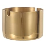 TOGEVAL Tragbarer Runder Aschenbecher aus Edelstahl Windfest mit U-förmigem Kompakt für Terrasse...