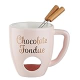 BUTLERS Schokofondue Tasse 200ml Teelichthalter, Schokoladenfondue 2 Personen Fondue-Set Porzellan...