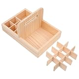 Gogogmee Holz Flaschenaufbewahrungsbox Fächer Ätherische Öle Display Ständer Glatt Gefertigt...