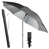 Menz Sonnenschirm Balkon + Sonnenschirmhülle - UV50+ Strandschirm 180 cm, Balkonschirm mit...
