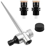 2 x Kreisbogenregner und 1 x Erdspieß aus Metall, 360 Grad drehbar, Rasensprenger, automatischer...