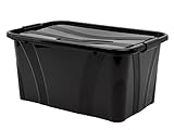 goodsforbusiness Aufbewahrungsbox + Deckel L38,5 x B24,5 x H18,5cm, 14 Liter Transportbox schwarz |...