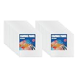 24 Stk. 10x10cm Malkarton Leinwand Leinwandbrett aus 100% Baumwolle weiß grundiert