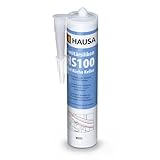 HAUSA Sanitär-Silikon HS100 Weiß 310ml hochelastische Fugendichtmasse für Bad Dusche Küche...