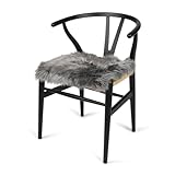 Nordic Sheep Lammfell Kissen 40x40 cm | Weiches Fell für Stühle & Sofa | Gemütliches Sitzkissen &...