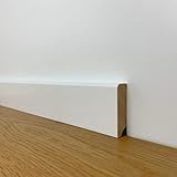 24 m Trevendo Sockelleiste Massivholz weiß lackiert gefast cube modern 16 x 58 x 2400 mm -...