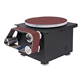 LENDISIY Mini Band- und Tellerschleifer, 7-Gang 100 W Elektrischer Bandschleifer Bandschleifmaschine...