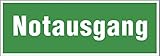 Fluchtweg Notausgang Schild Aufkleber nachleuchtend - selbstklebend 'Notausgang' von MBS-FIRE
