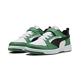 PUMA Rebound V6 LO AC+ PS Sneaker, White Black-Archive Green, 34 EU