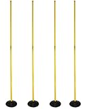 SPORTIKEL24 4 x Scheibenfuß Slalomset mit Stange 180 cm ø 25 mm Farbe Gelb