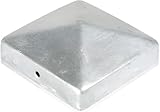 h2i Pfostenkappe | Stahl verzinkt | 101 x 101 mm | 1 Stk. | Eckige Abdeckkappe für Garten...