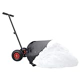 YRHome Schneeschaufel auf Rädern Schneeschieber Höhenverstellbar 5-Fach Schneeräumer Komfortable...