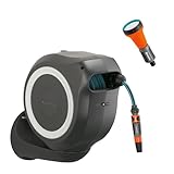 Gardena Wand-Schlauchbox RollUp M 20 m: Flexible Bewässerung für mittelgroße Gärten, schwenkbare...