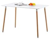 H.J WeDoo Rechteckig Esstisch Küchentisch Buchenholz für 4 Stühle Esszimmertisch Tisch mit...